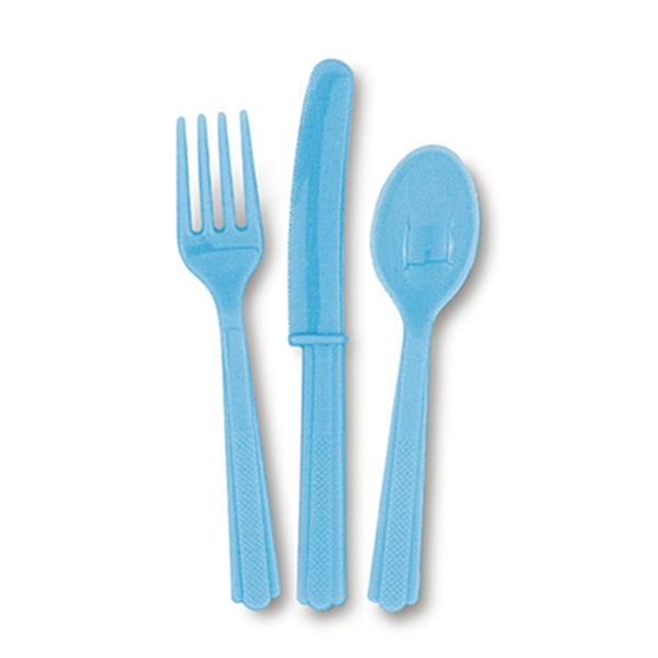 Besteck hellblau, 18-teilig