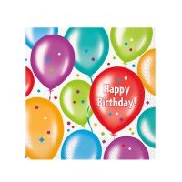 Servietten Ballons, Happy Birthday, 16 Stück Servietten Ballons, Happy Birthday, 16 Stück