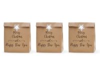 Tüten Weihnachten, Geschenktüte Merry Christmas and Happy new Year, 3 Stück groß mit Sticker Tüten Weihnachten, Geschenktüte Merry Christmas and Happy new Year, 3 Stück groß mit Sticker
