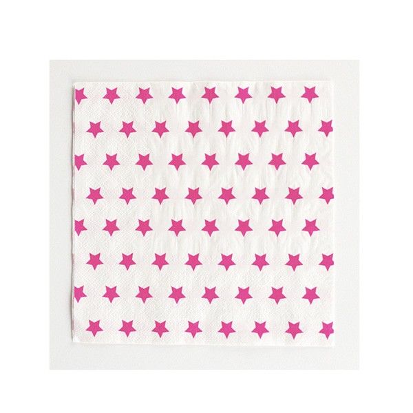 Servietten-Sterne-pink-33cm-20-Stueck-neu