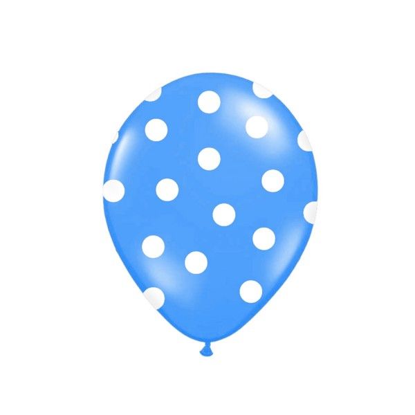 Luftballons mit  Punkten blau, 6 St