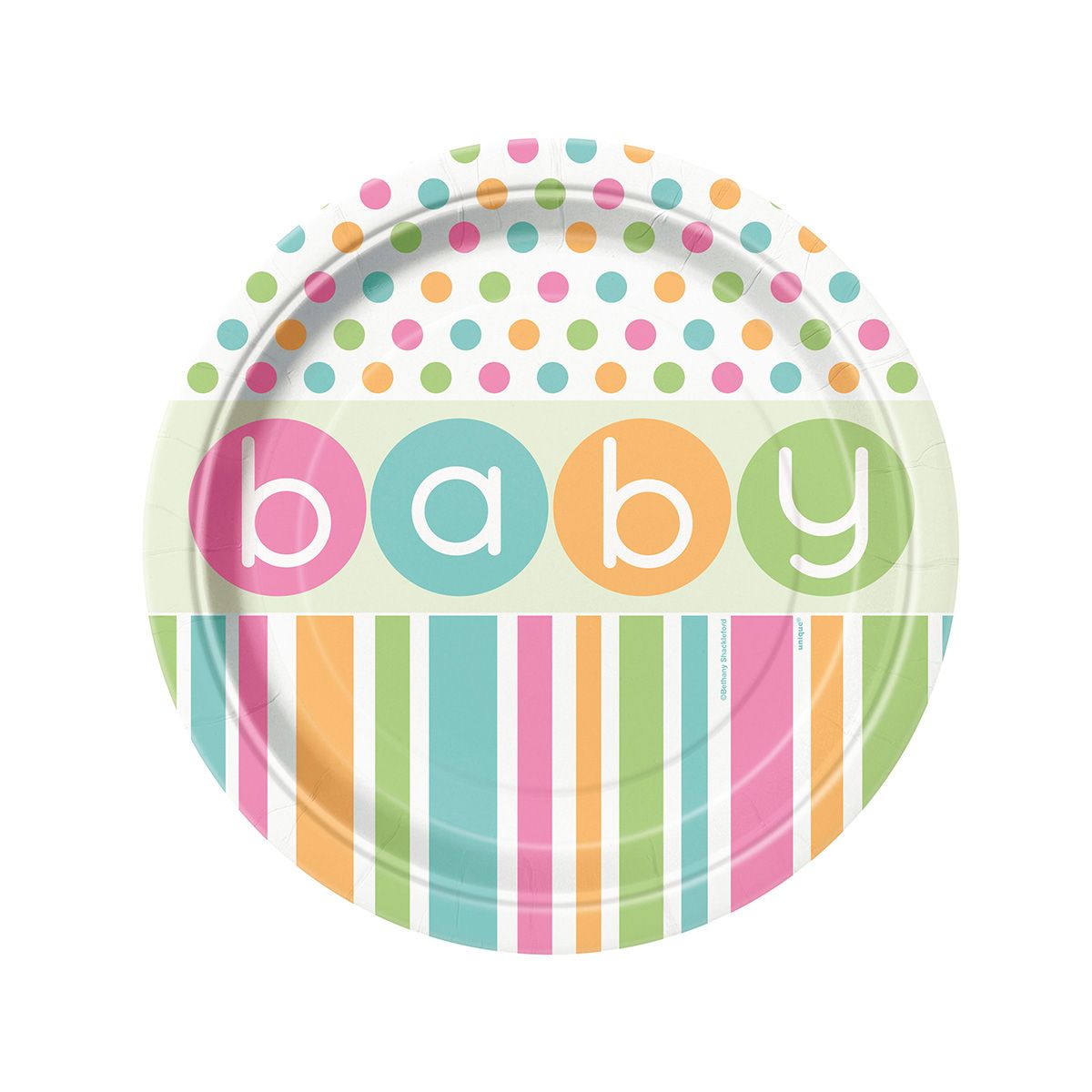 Pappteller 'Hello Baby Gold' – 23 Cm, 8 Stück, Für Babyparty & Geschlechtsenthüllung