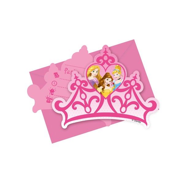 Einladungen-mit-Umschlag-Disney-Prinzessinnen-6-Stueck