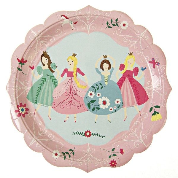 Pappteller Prinzessin, Ø 23cm, 12 Stück
