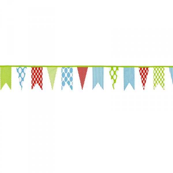 Girlande aus Stoff mit Punkten und Streifen, 4,30m