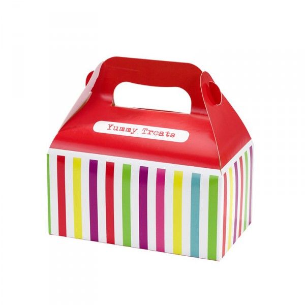 Partyboxen Streifen, bunt, 4 Stück X X