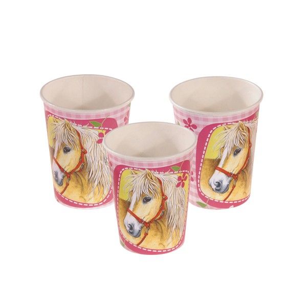 Pappbecher Pferde, 250ml, 8 St