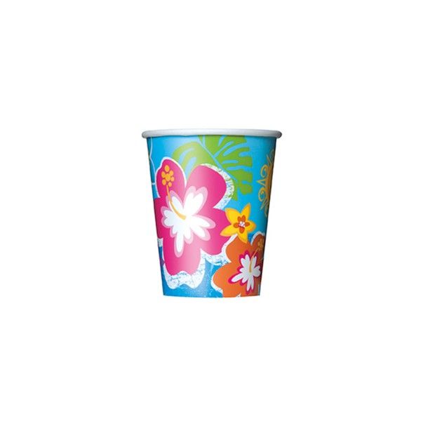 Pappbecher Hawaii, 8 Stück