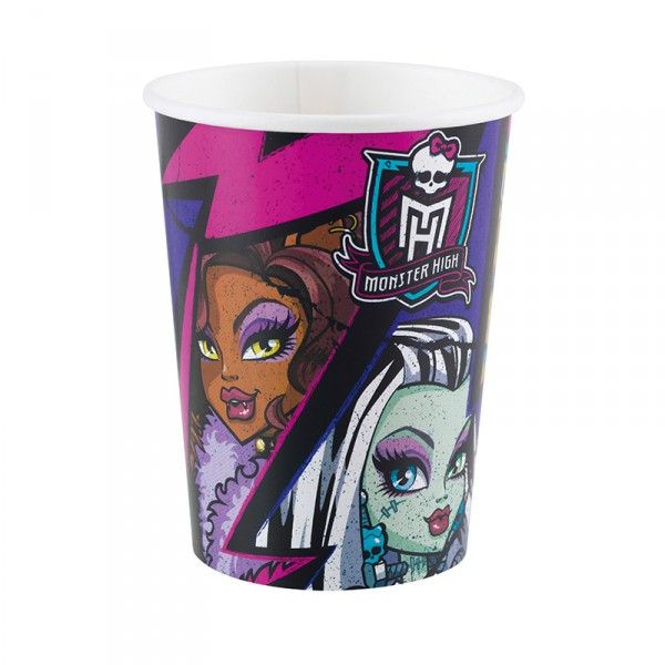 Pappbecher Monster High, 250ml, 8 Stück