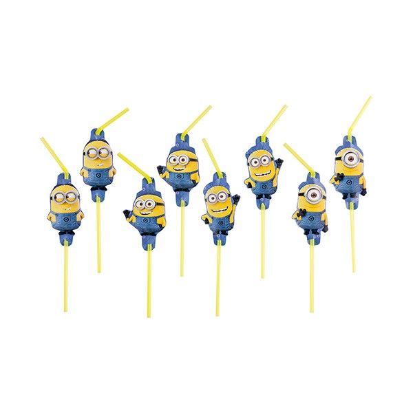 Strohhalme Minions, 8 Stück