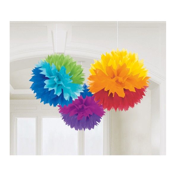 Pompoms bunt, 40,6cm, 3 St