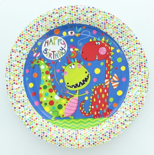 Pappteller Frecher Dino, Ø 23cm, 12 Stück