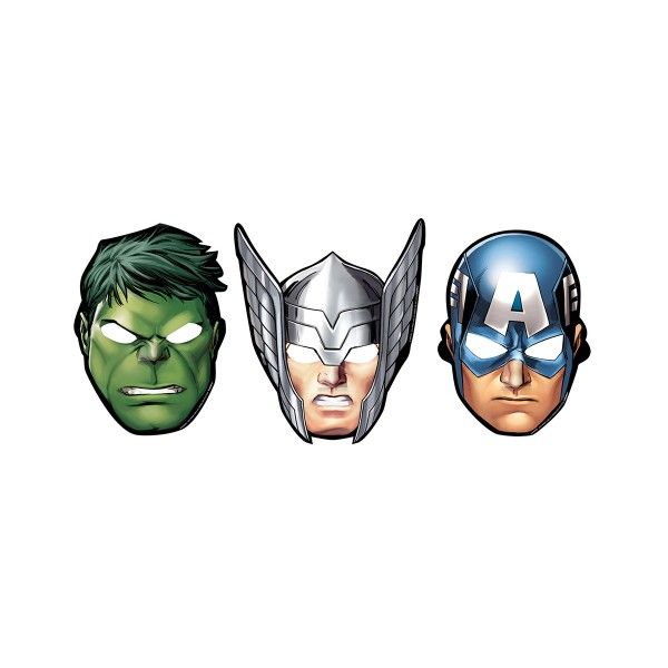 T1142221-Pappmasken-Avengers-8-Stueck