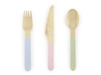 Holzbesteck Pastell, 18 Teile Holzbesteck Pastell, 18 Teile