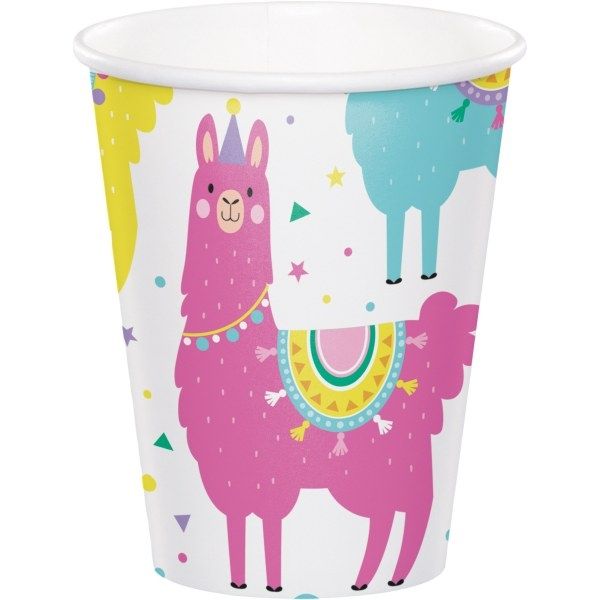 Pappbecher Lama, 256ml, 8 Stück