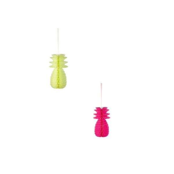 T1141152-Deko-Ananas-Set-mit-drei-Stueck-pink-gelb-Orange