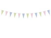 Wimpelkette, Grün/Rosa/Blau Pastell, 135 cm Wimpelkette, Grün/Rosa/Blau Pastell, 135 cm