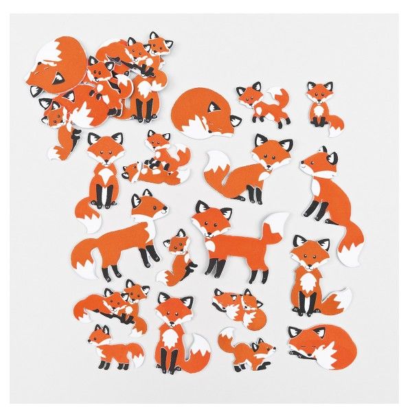 Moosgummi-Aufkleber Fuchs, 120 Stück X X