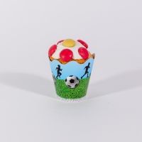 Deko-Banderolen für Muffins und Cupcakes Fussball, 12 Stück