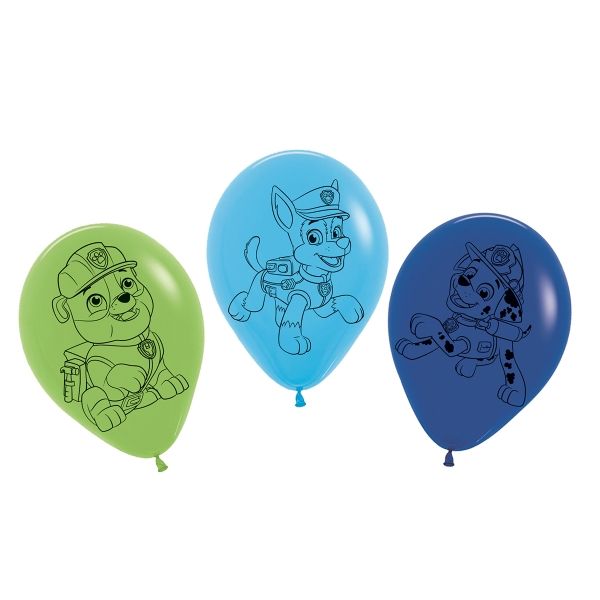 Luftballons Paw Patrol, blau und grün, 5 Stück