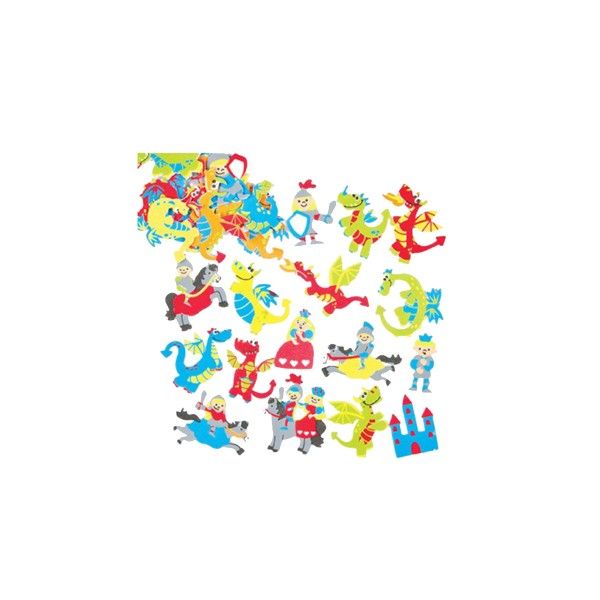 T1142561-Moosgummi-Aufkleber-Drachen-120-Stueck