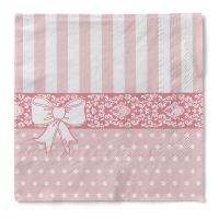 Serviette in Rosa mit Schleife , 20 Stück Serviette in Rosa mit Schleife , 20 Stück