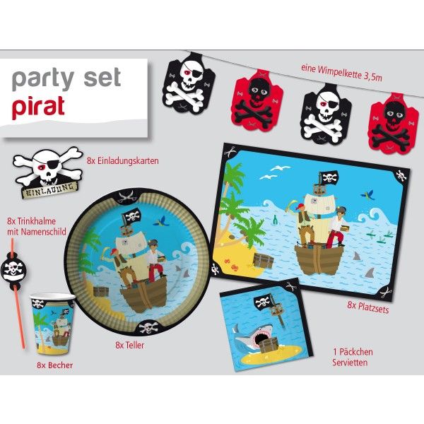 Party Set Pirat - 61-teilig - Piratenparty