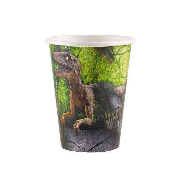 T1142146-Pappbecher-Dinosaurier-266ml-8-Stueck