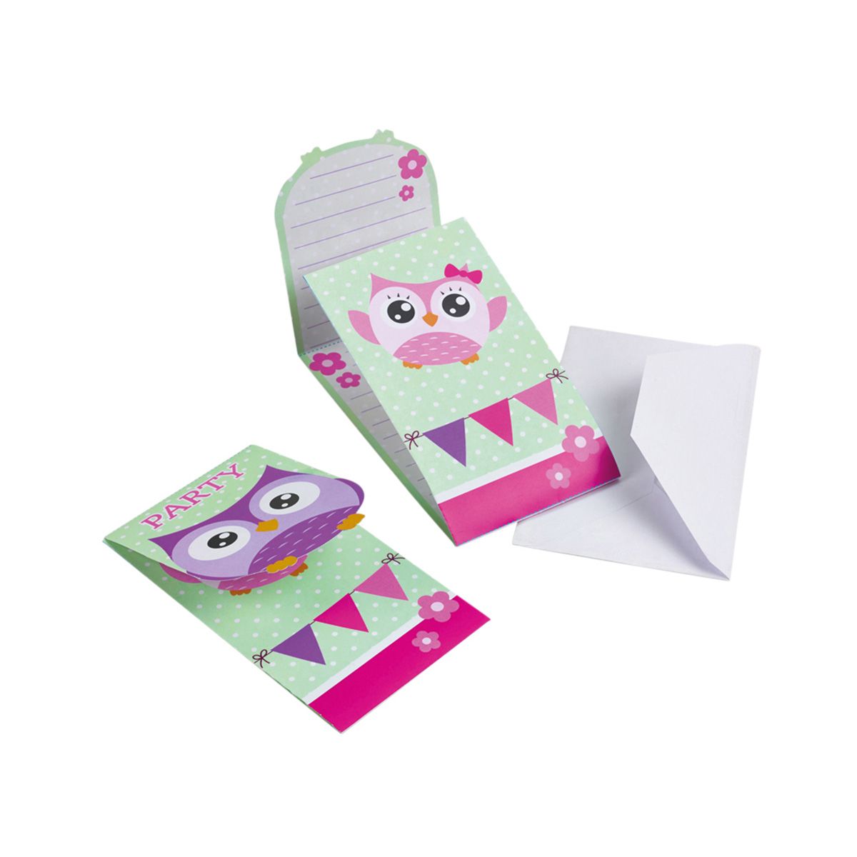 Einladungskarte Kindergeburtstag mit Umschlag grüne Fee 