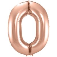 XL Folienballon Zahl 0 in Rose-Gold, 86 cm, 1 Stück, Helium Ballon (unbefüllt) XL Folienballon Zahl 0 in Rose-Gold, 86 cm, 1 Stück, Helium Ballon (unbefüllt)