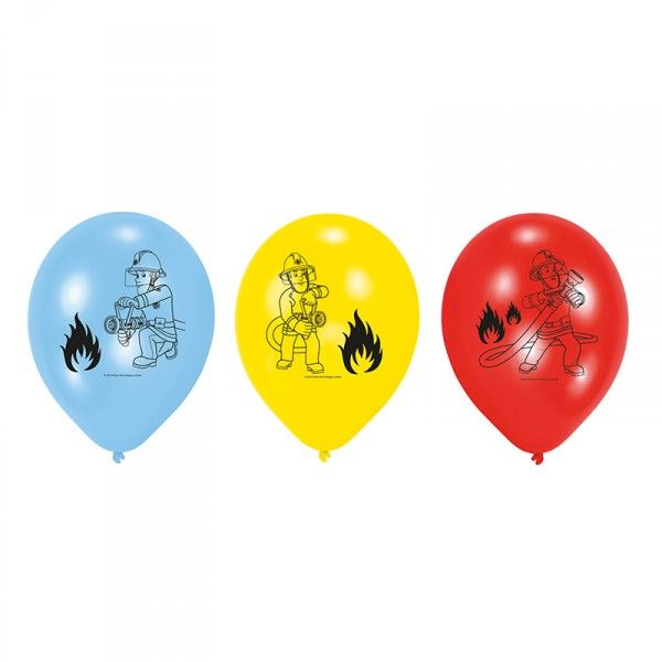 [EOL] Luftballons Feuerwehrmann Sam, 6 Stück X