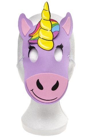 Moosgummi-Maske Einhorn, 4 Stück