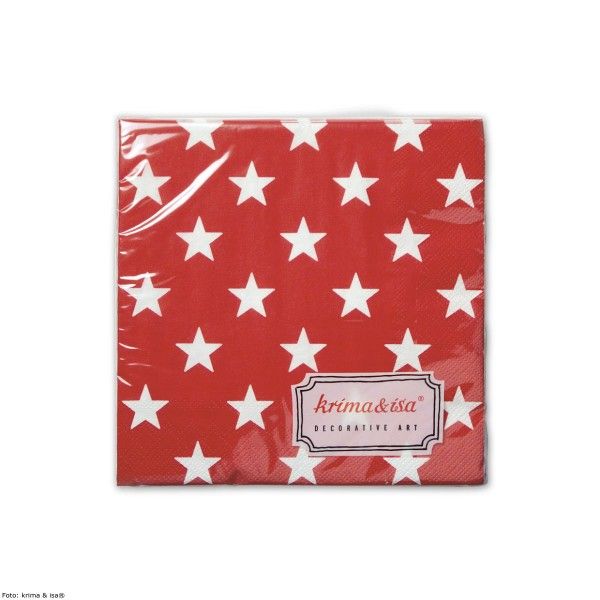 Servietten Sterne, rot, 20 St