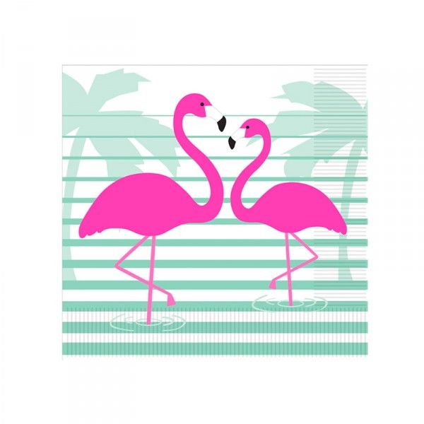 Servietten Flamingo, 33cm, 20 Stück