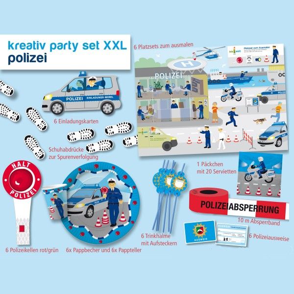 XXL Party-Set Polizei, 39-teilig