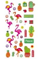 Aufkleber Flamingo, 32 Stück, ein Stickerbogen Aufkleber Flamingo, 32 Stück, ein Stickerbogen