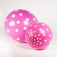 Luftballons mit Punkten, pink, 6 Stück