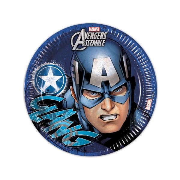 T1142330-Pappteller-Avengers-Teen-Captain-America-23cm-8-Stueck