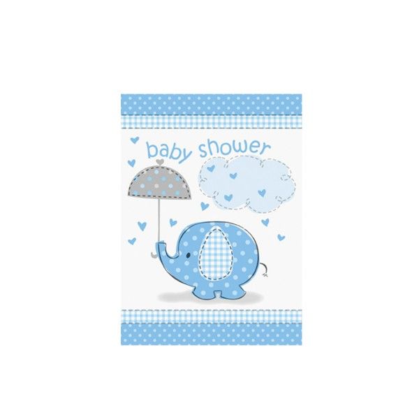 Einladung Baby, blau, 8 St