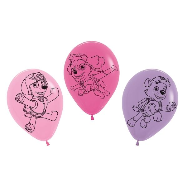 Luftballons Paw Patrol, pink und lila 5 Stück
