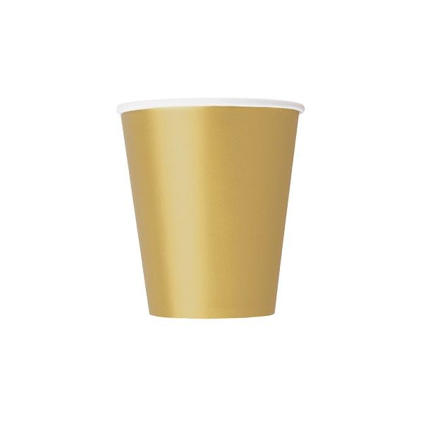 Pappbecher gold, 266ml, 8 St