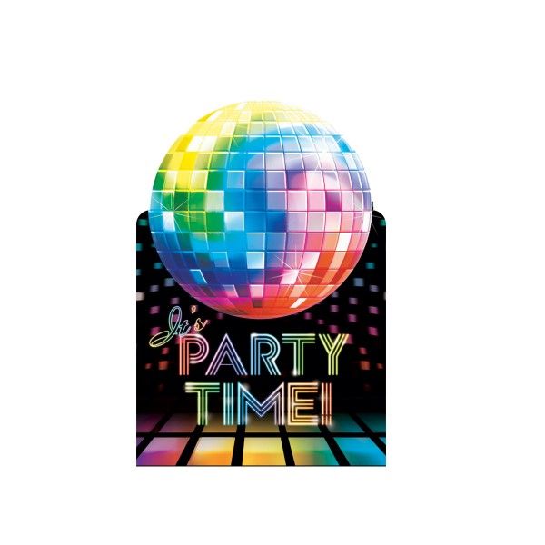 Einladungskarten Disco, 8 Stück X X
