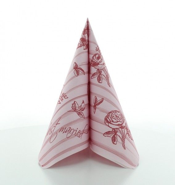 Sovie HOME Besteckserviette ROSITA, Bordeaux, 40x40 Cm, 12 Stück - Airlaid Mit Rosendesign