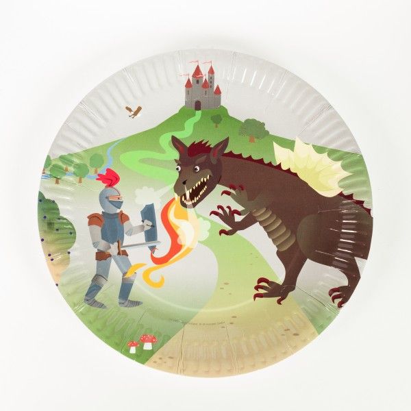 Pappteller Ritter & Drache