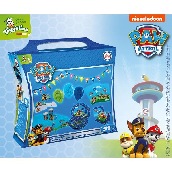 Partykoffer Paw Patrol, 51 Teile, Blau