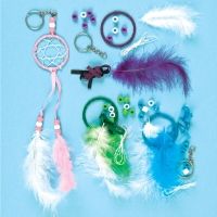 Bastelset für Schlüsselanhänger / Indianer Traumfänger, 4 Stück Bastelset für Schlüsselanhänger / Indianer Traumfänger, 4 Stück