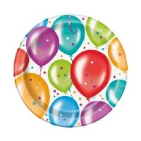 Pappteller Ballons, 8 Stück Pappteller Ballons, 8 Stück