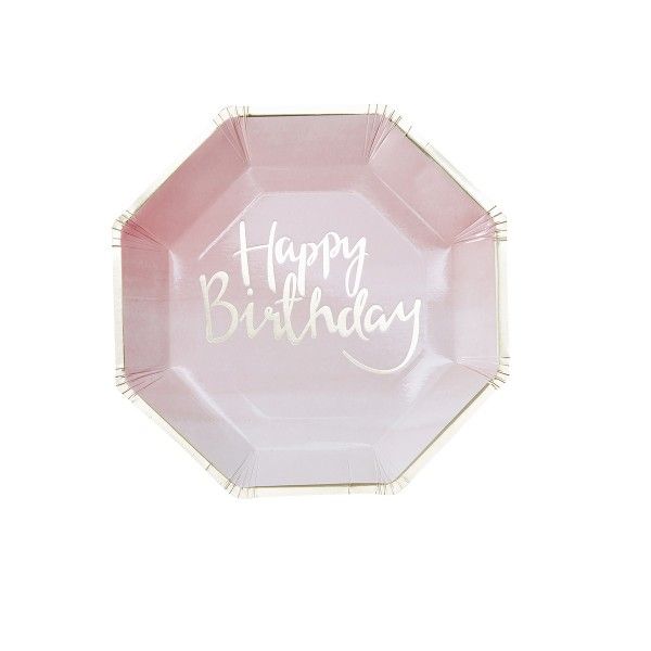 Pappteller-Happy-Birthday-rosa-gold-25cm-8-Stueck-1