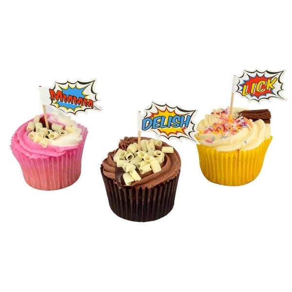 Muffinpicker Pop Art Superhelden, 7,5cm, 20 St