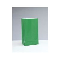 Partytüten aus Papier, grün, 12 Stück - 13,5 x 25cm